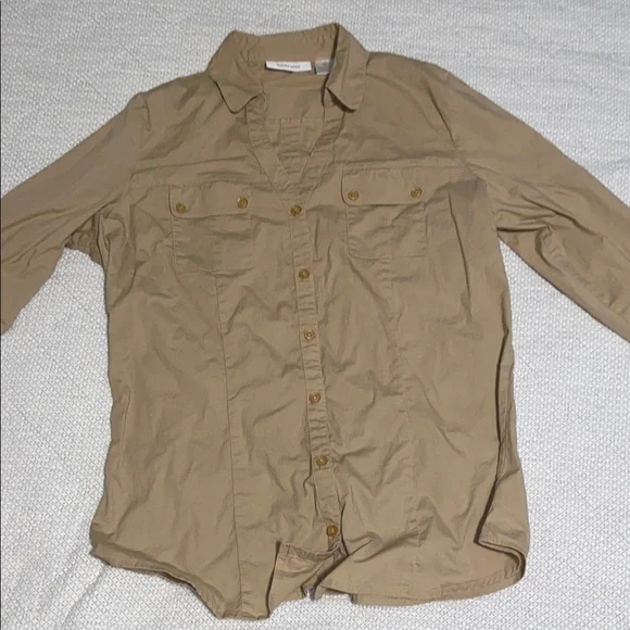 Vocal Cream and Tan Asymmetrical Tank Top - Picture 6 of 12